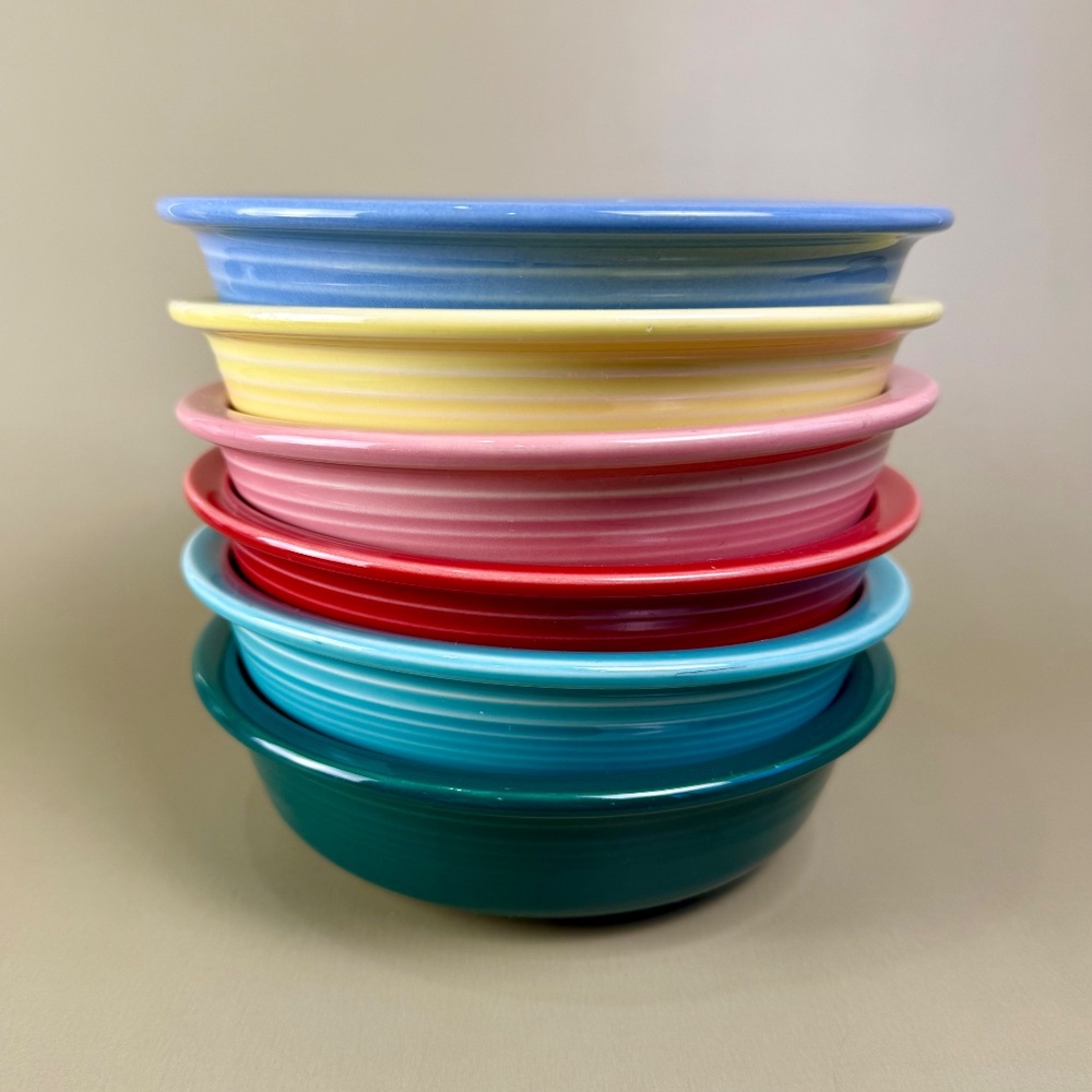 Vintage Fiestaware Rim Cereal Bowls – Set of 6 Multicolor | HLC USA Pottery - Picture 10 of 10